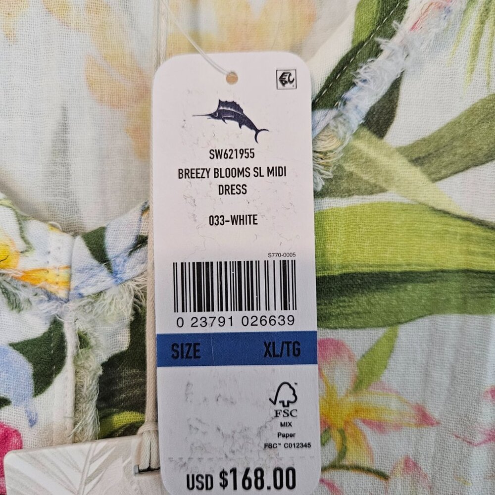 Tommy Bahama Breezy Blooms Midi Dress XL - Picture 3 of 10